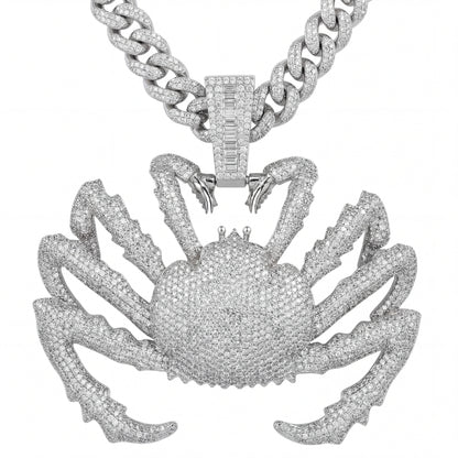 Iced-Out Crab Pendant