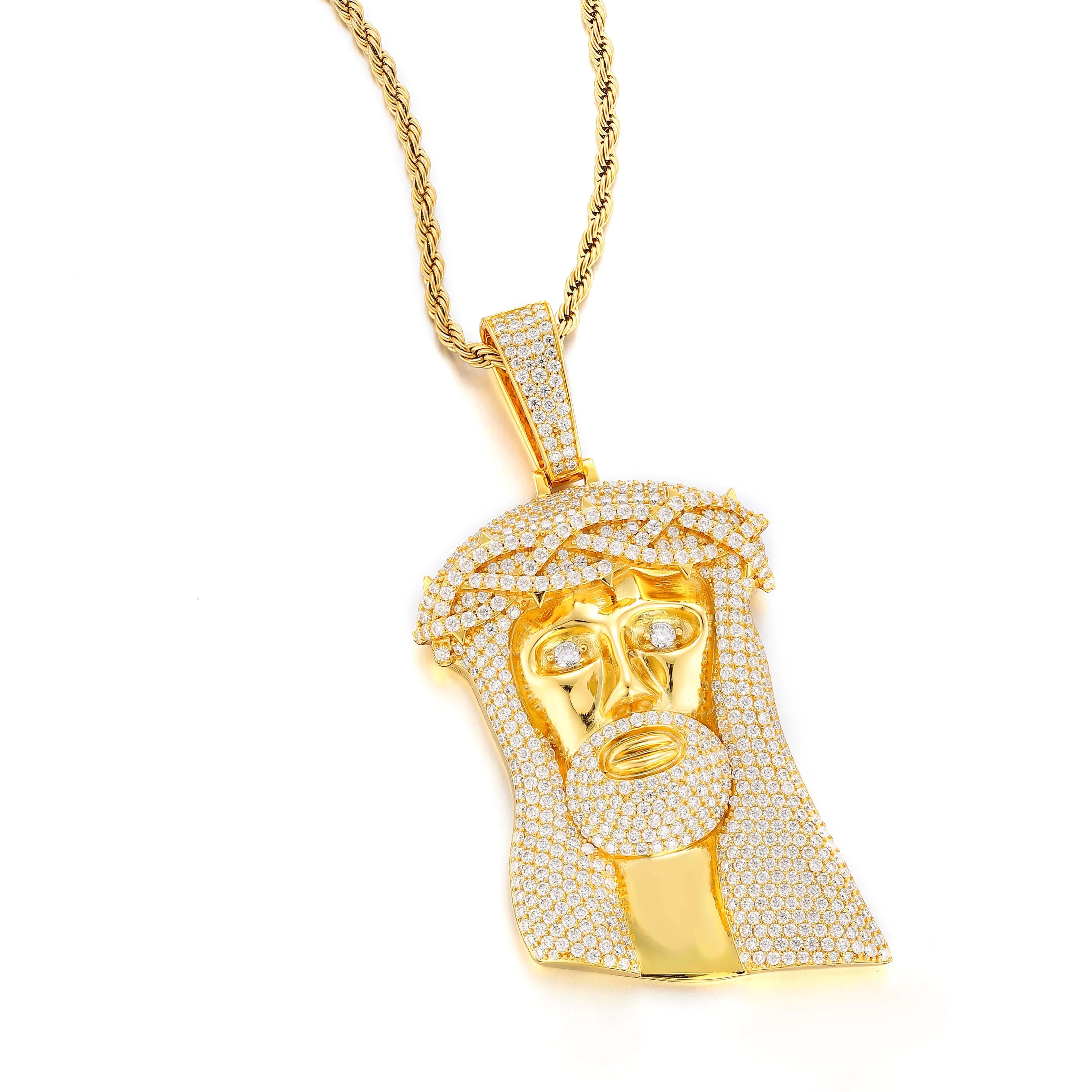 S925 Moissanite Jesus Pendant