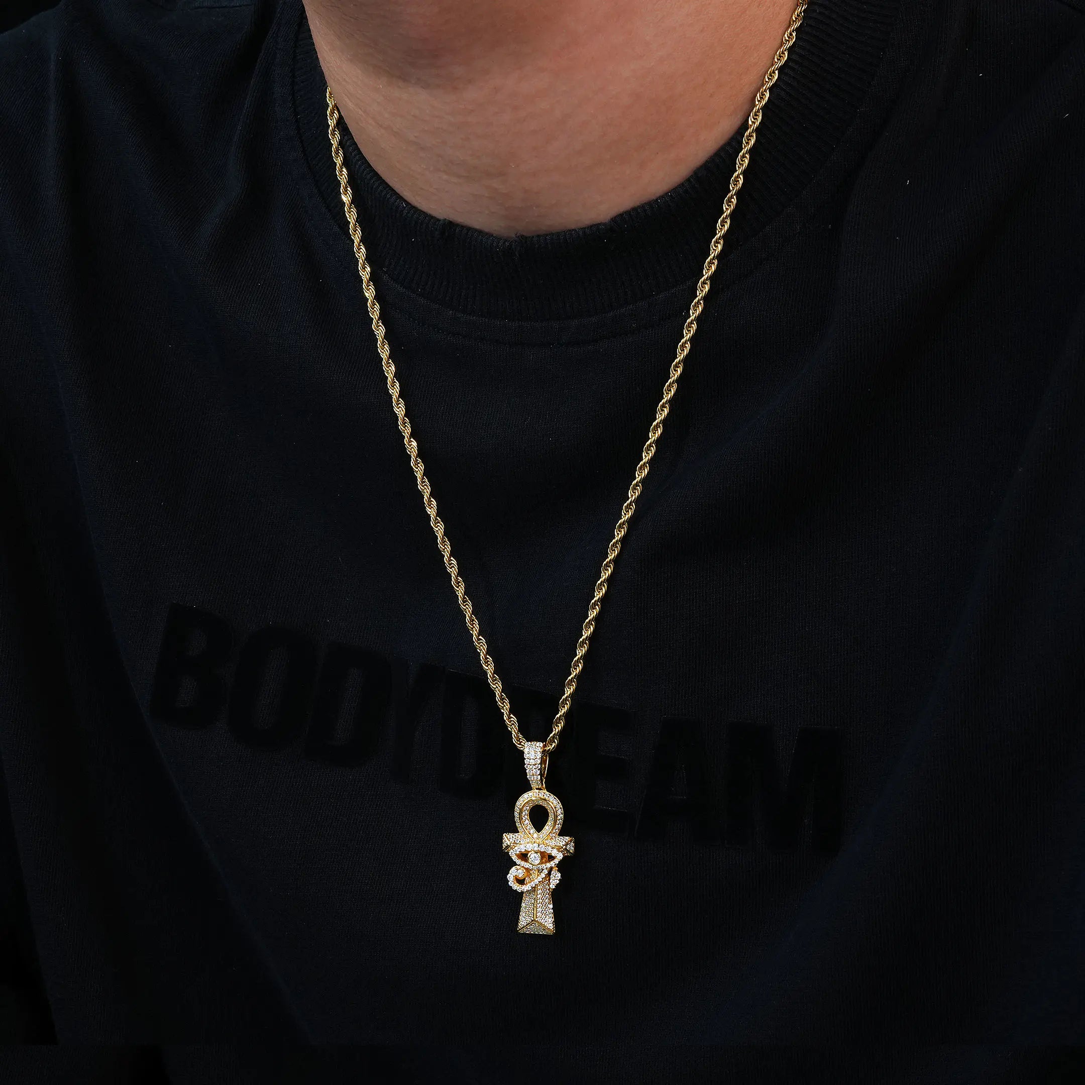 S925 Moissanite Evil Eyes Ankh Pendant