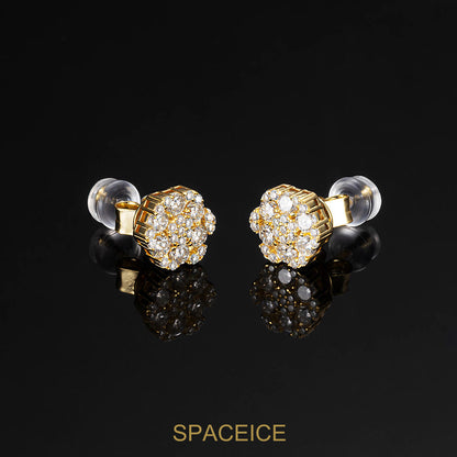 Spaceice S925 Moissanite Cluster Hexagon Earrings