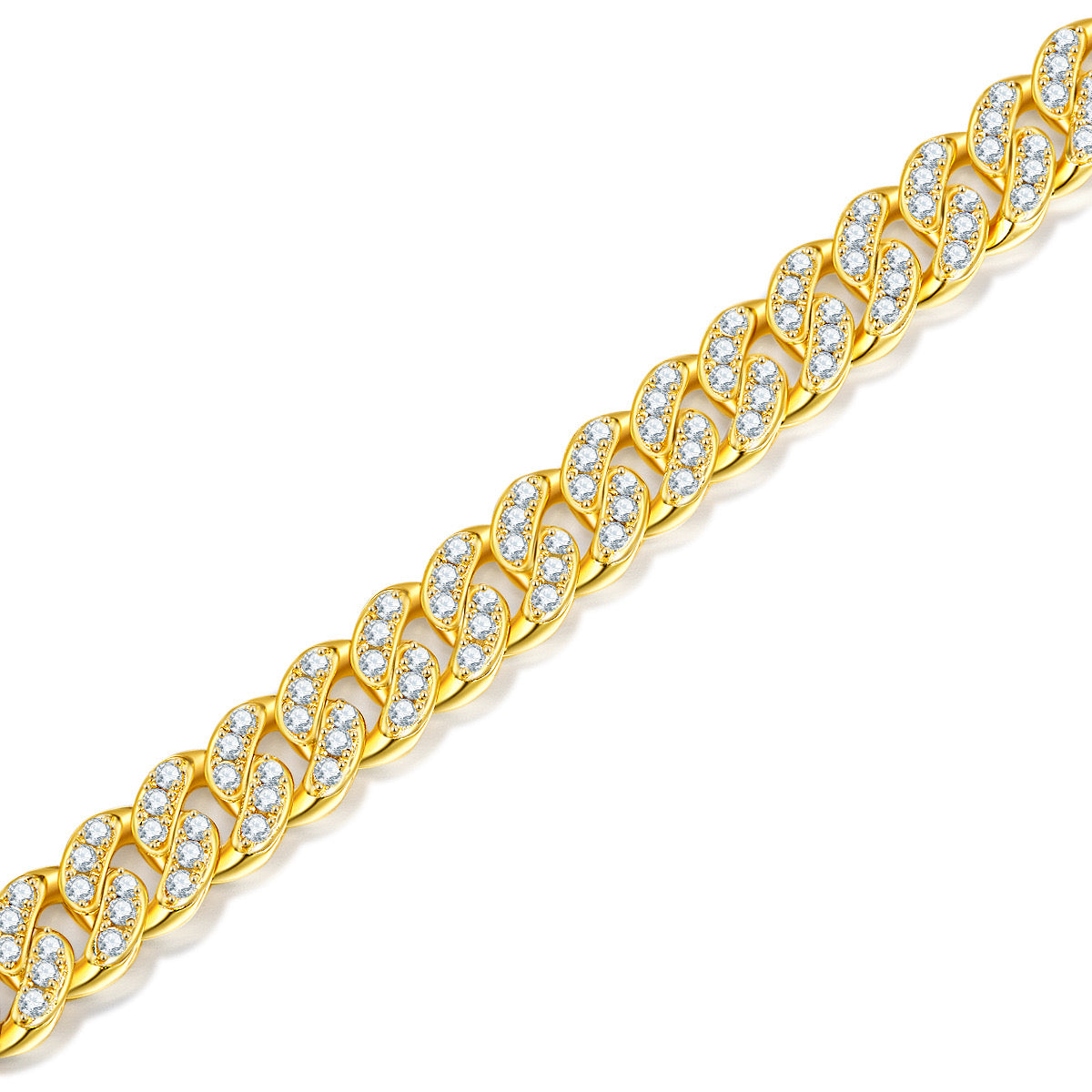 S925 Moissanite 8MM Cuban Chain