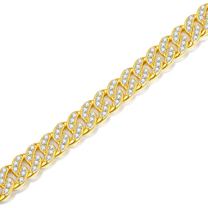 S925 Moissanite 8MM Cuban Chain