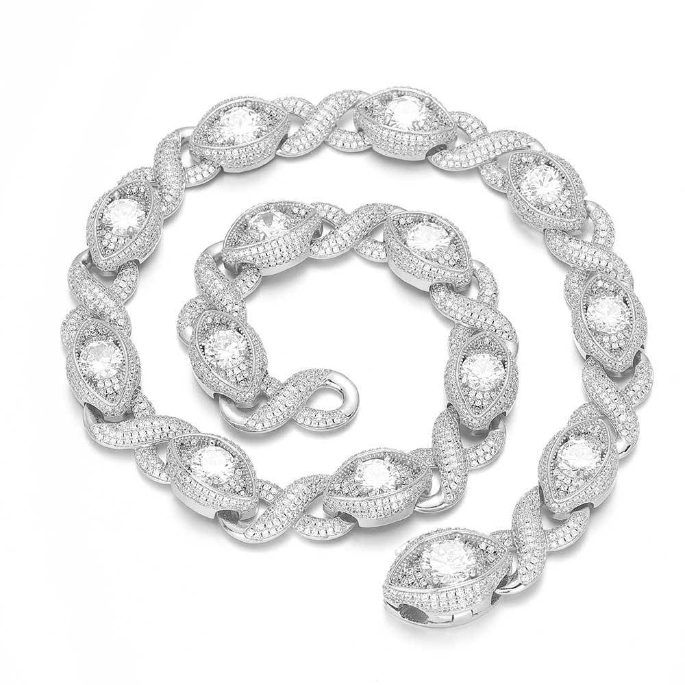Iced Evil Eyes with Infinity Chain