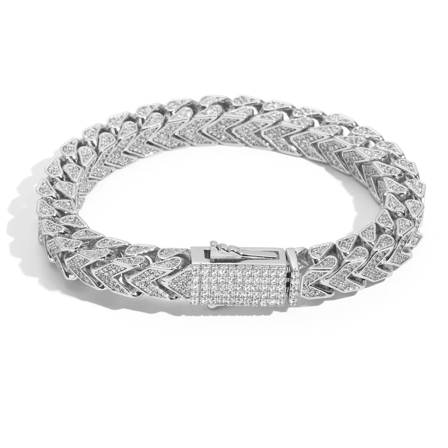 8MM 3D V Shape Cuban Link Bracelet