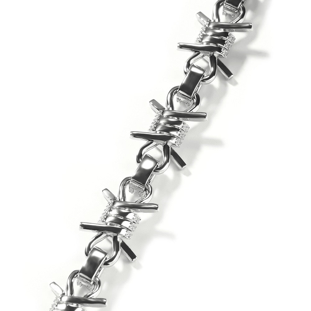 19MM Iced Barbed Wire Bracelet