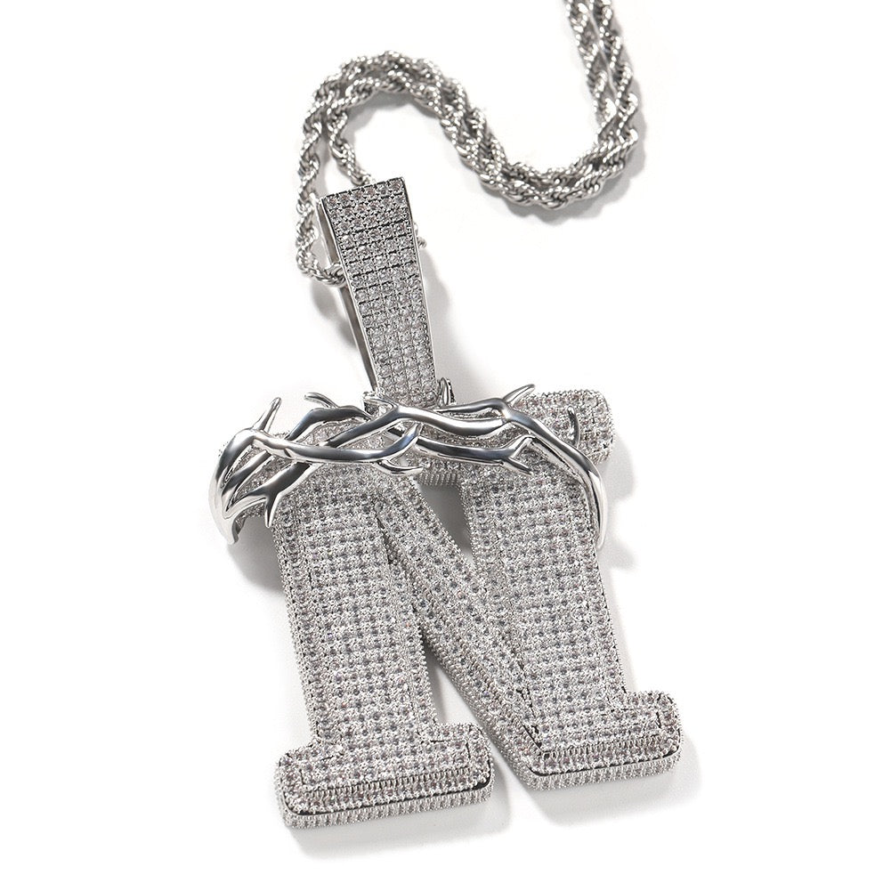 Custom Barbed Wire Letter Pendant