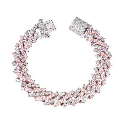 Simulated  S Link Prong Bracelet