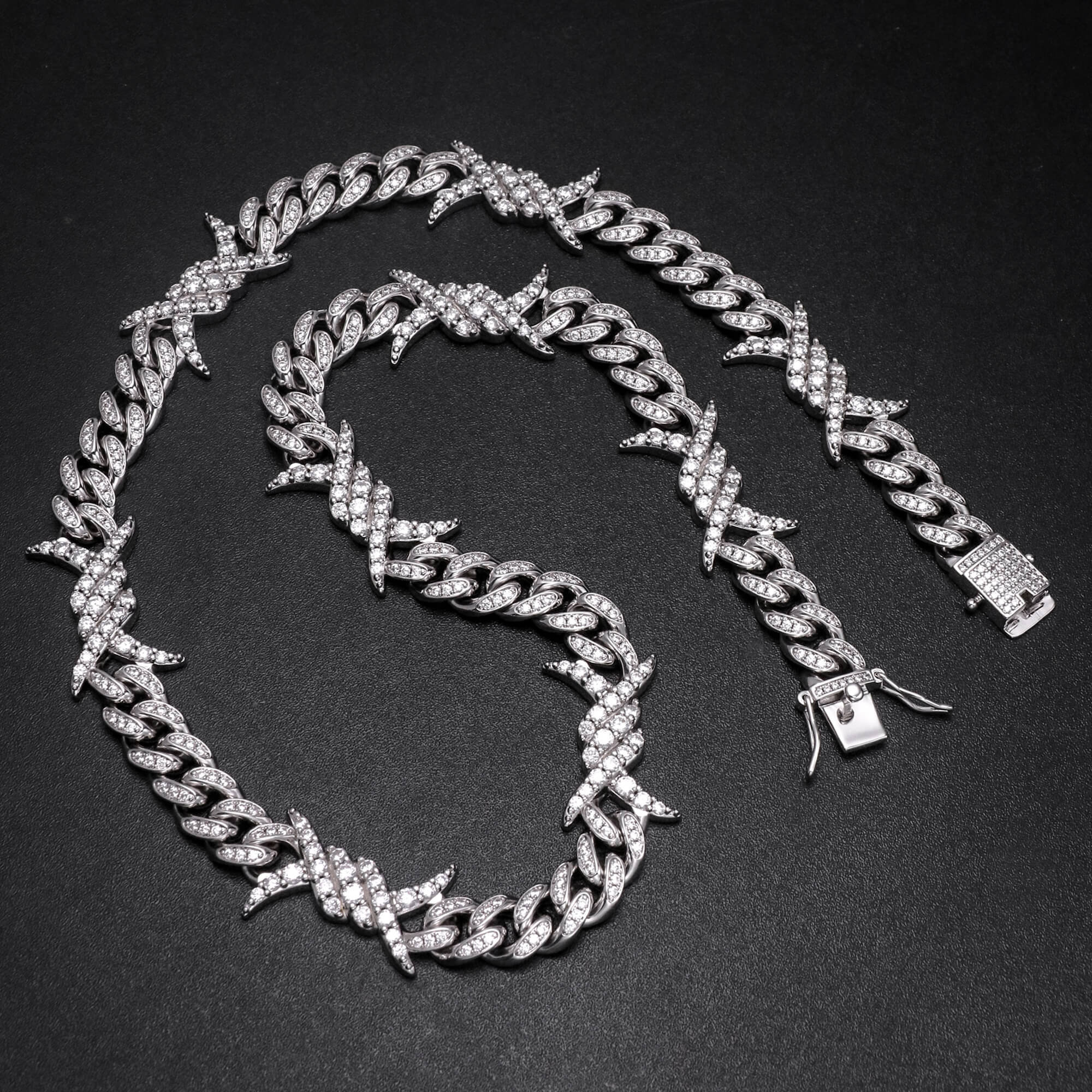 Barb Wire Cuban Link Chain