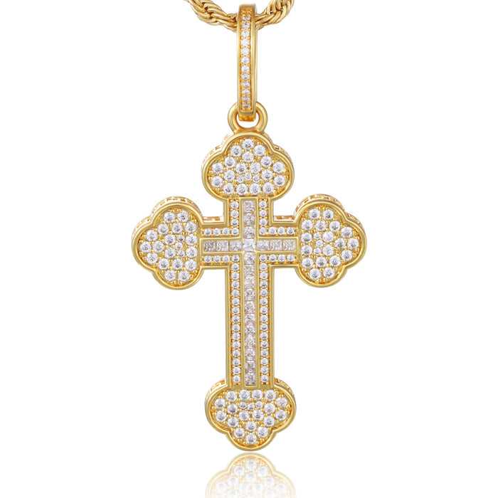 Iced Tennis Cross Pendant