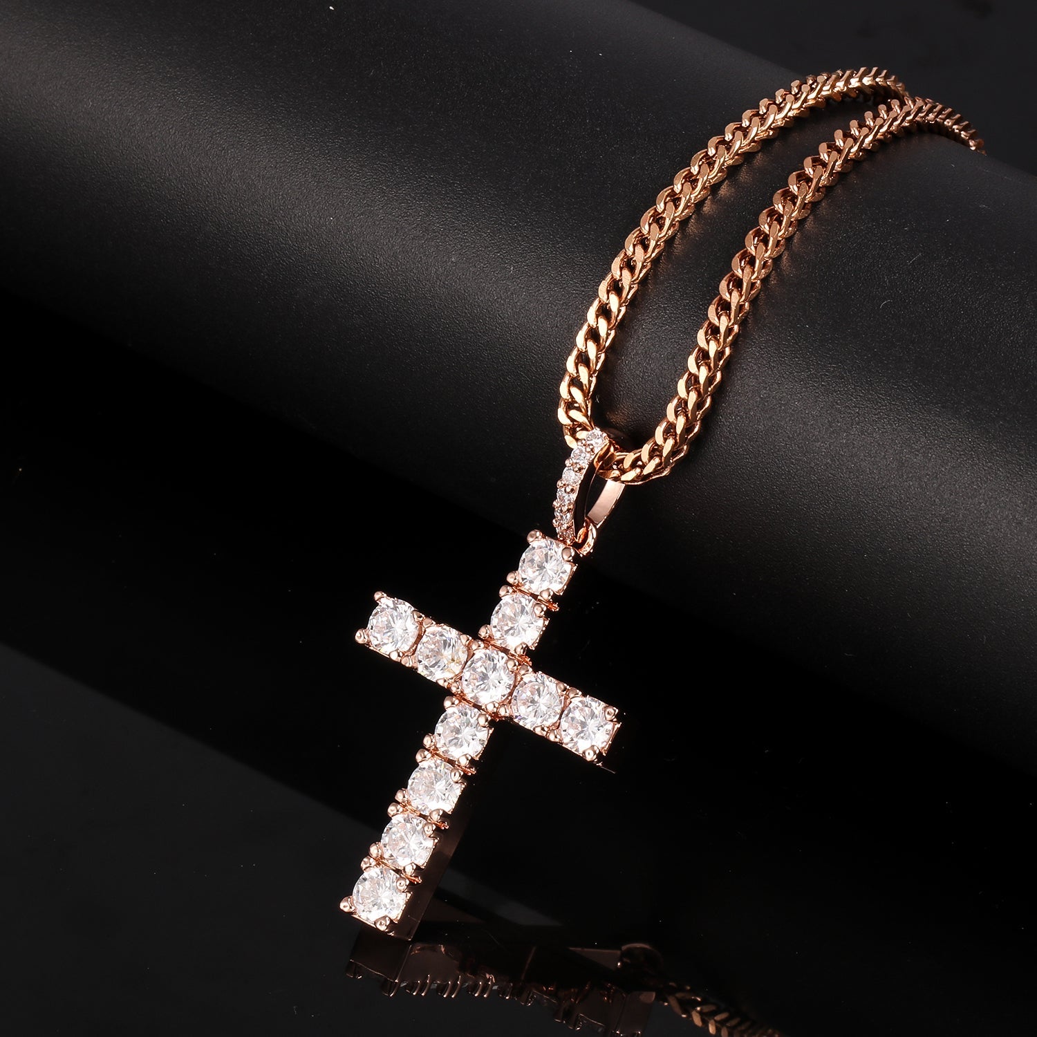 Iced Tennis Cross Pendant