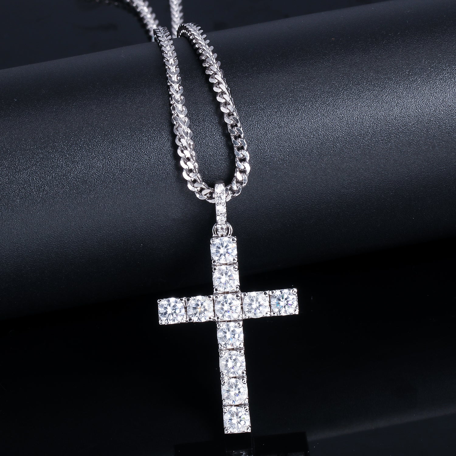 Iced Tennis Cross Pendant