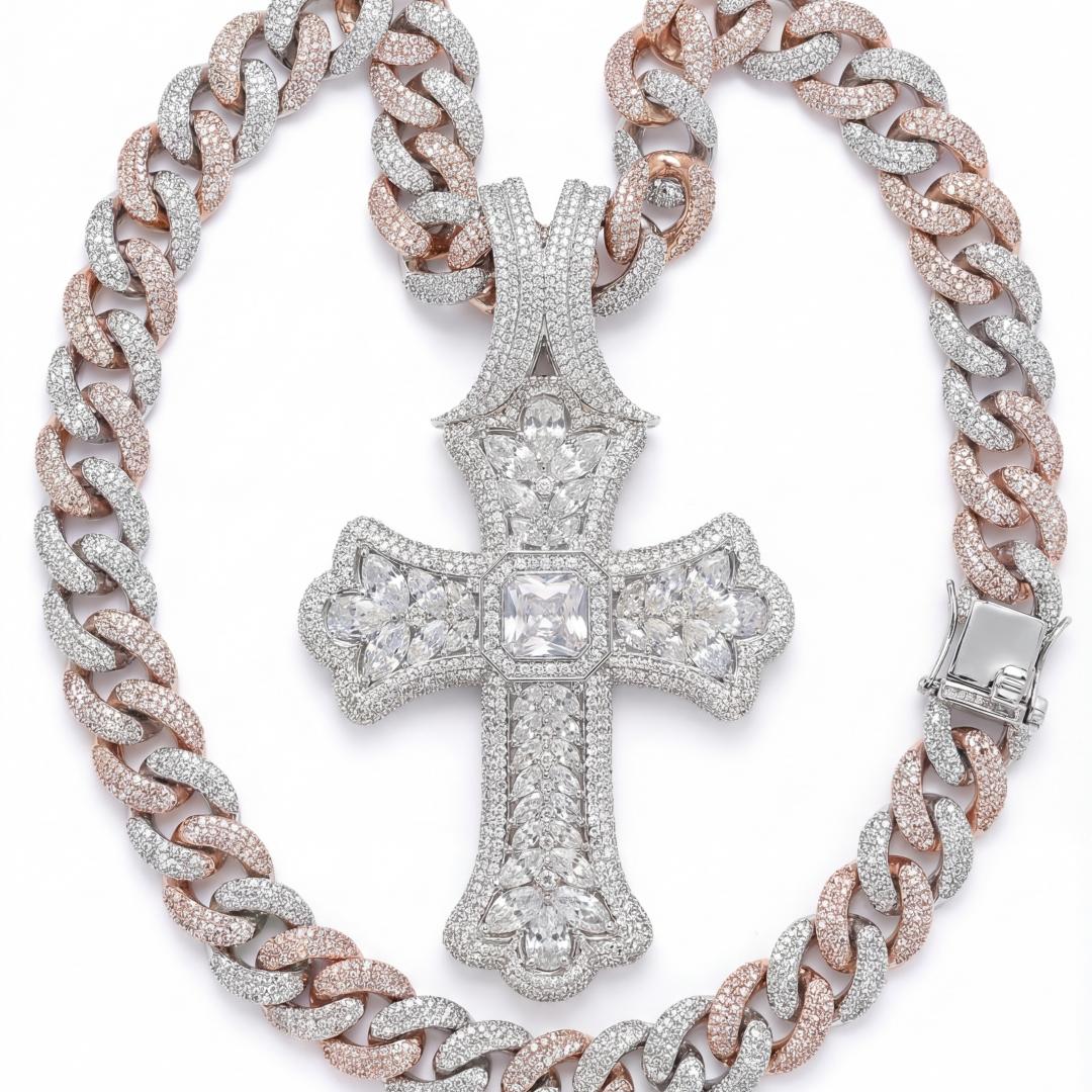 Iced-Out Cross Pendant