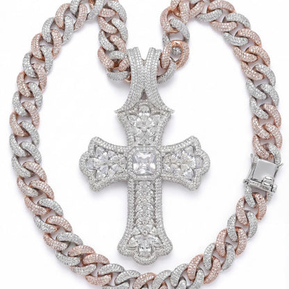 Iced-Out Cross Pendant