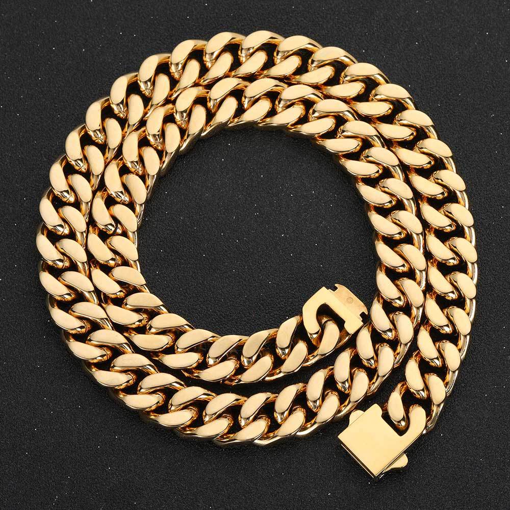 18K Four Side Polished Cuban Chain