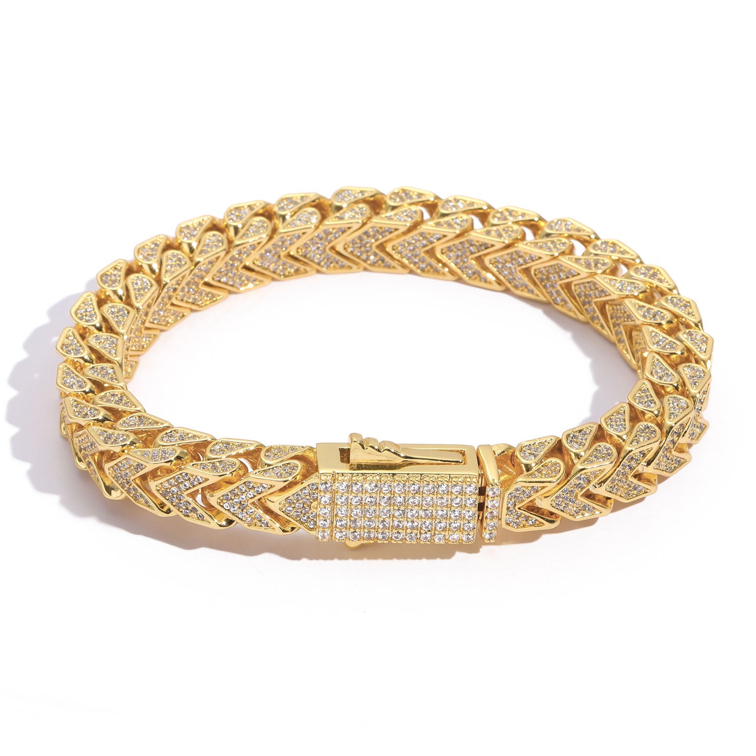 8MM 3D V Shape Cuban Link Bracelet