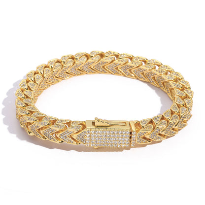 8MM 3D V Shape Cuban Link Bracelet