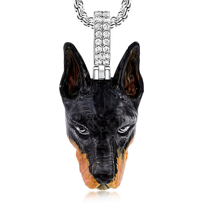 German Shepherd Dog Enamel Pendant