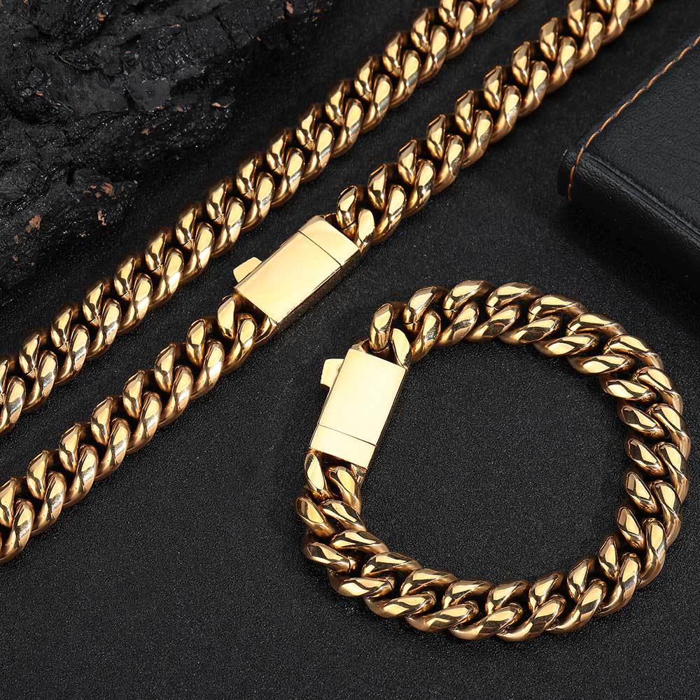 18K Spring Buckle Cuba Chain