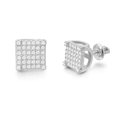 S925 Moissanite Princess Cut Stud Earrings