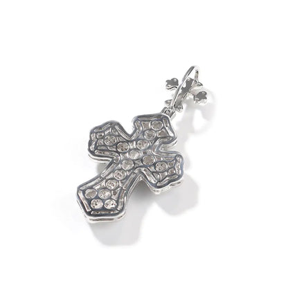 Iced Baguette Bottnee Cross Pendant