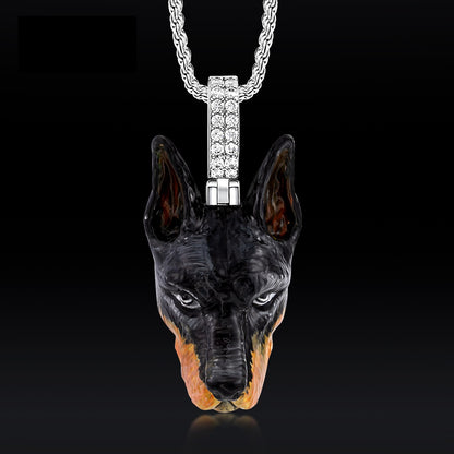 German Shepherd Dog Enamel Pendant