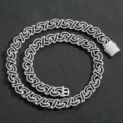 12mm Black Baguette Infinity Chain