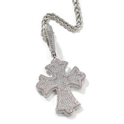 Iced Bottnee Cross Pendant