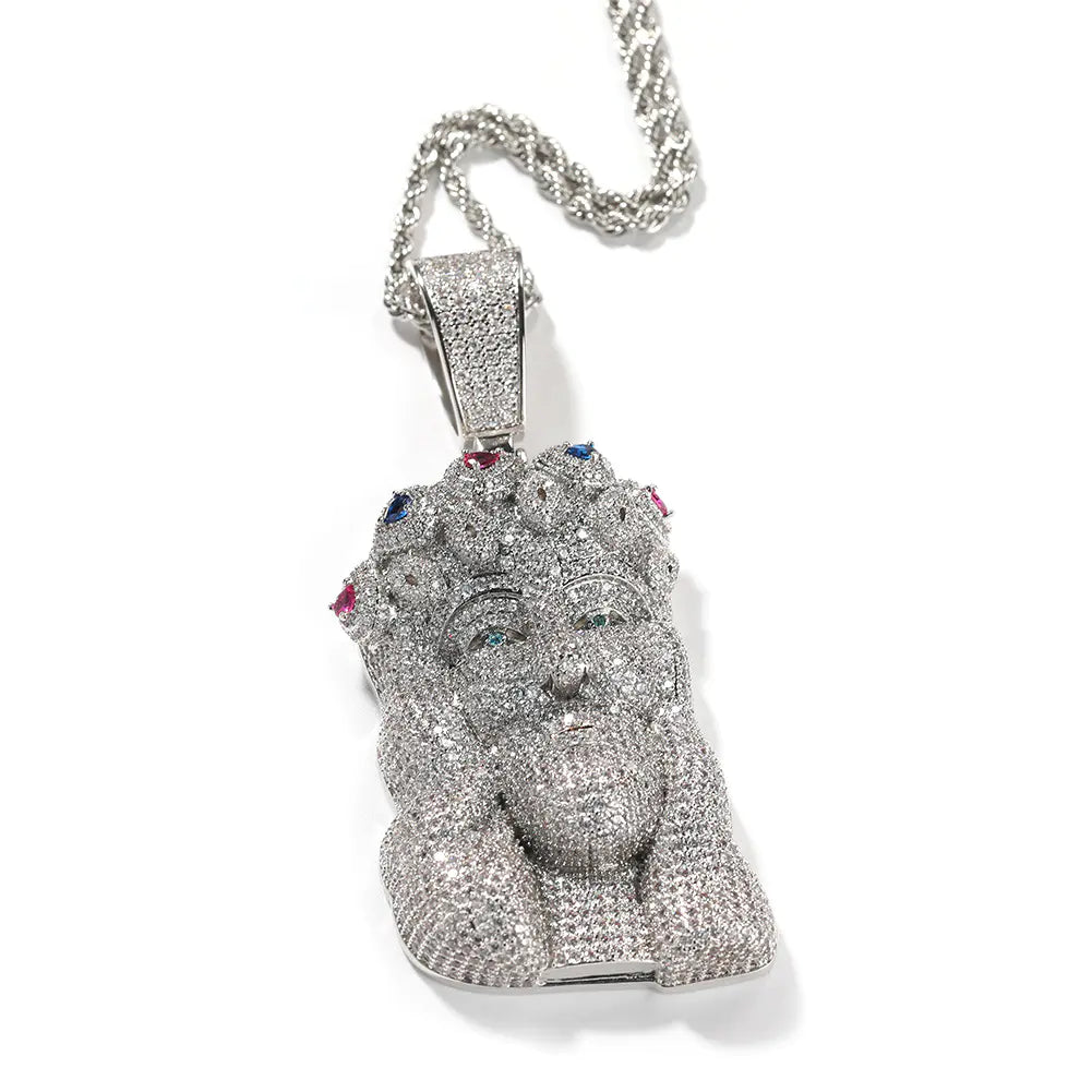 Bubble Iced Jesus Pendant