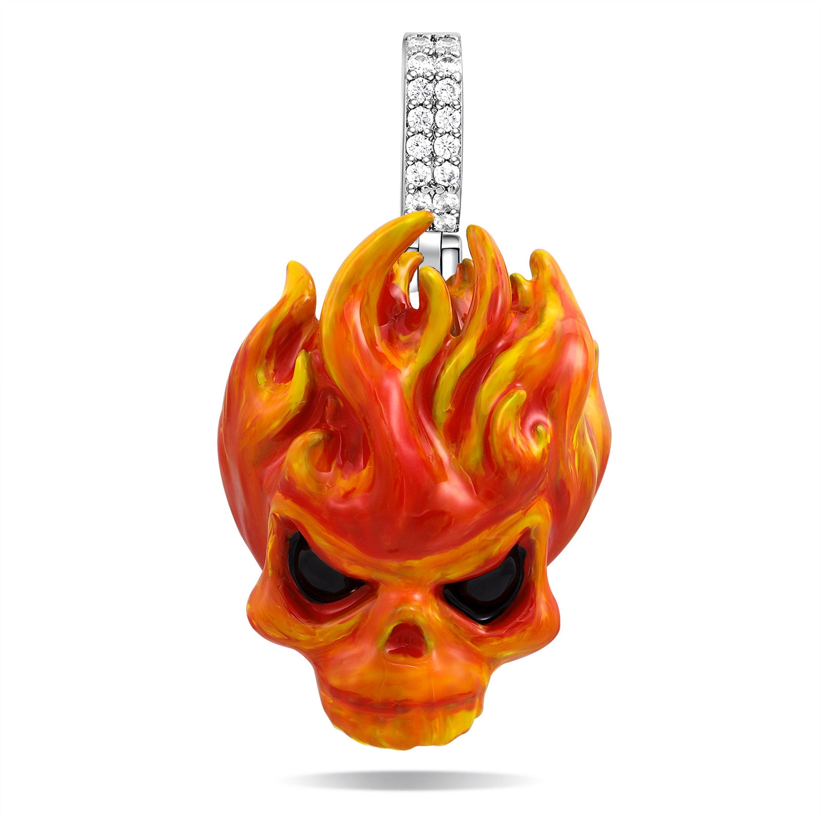 Skull Flame Enamel Pendant