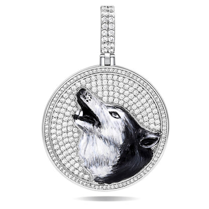 Wolf Head Round Pendant