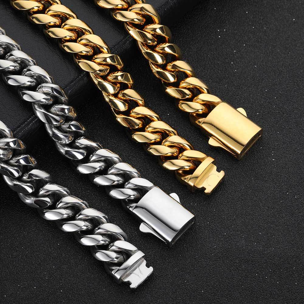 18K Spring Buckle Cuba Chain