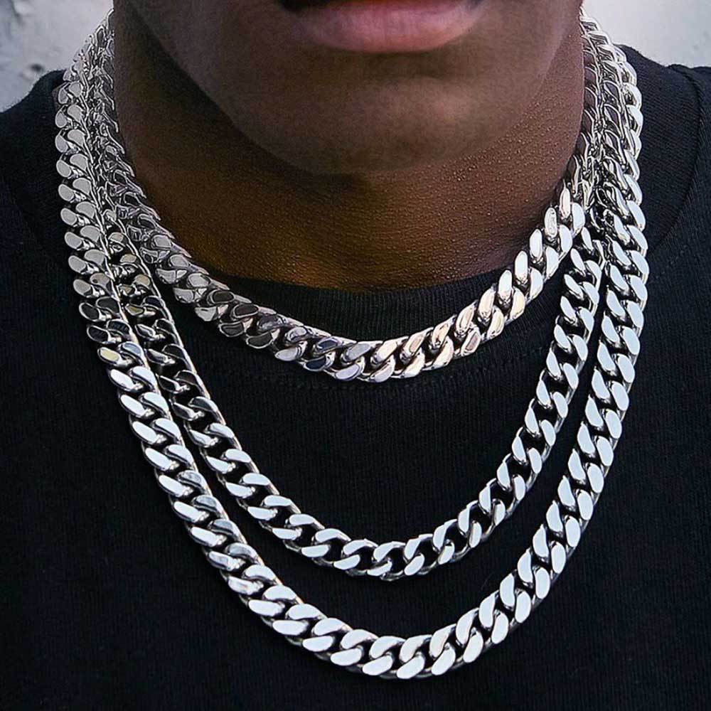 18K Four Side Polished Cuban Chain