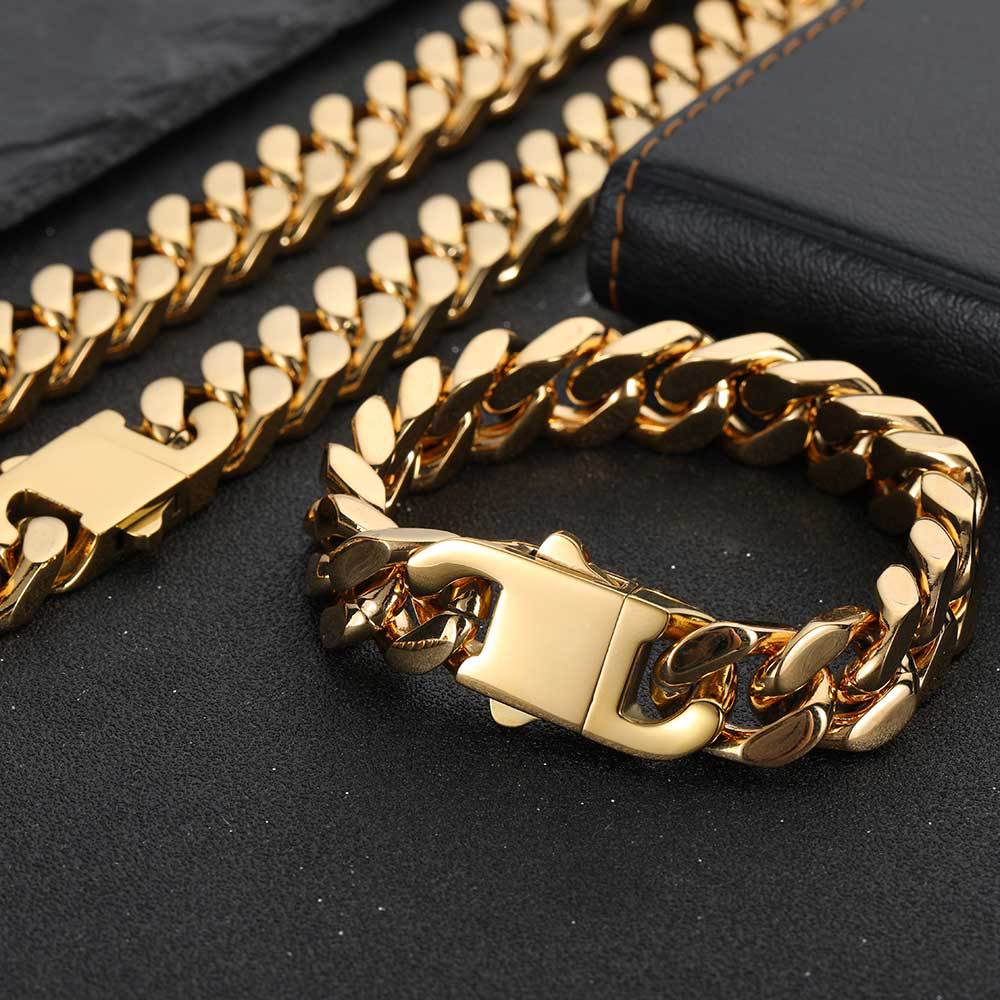 18K Four Side Polished Cuban Chain