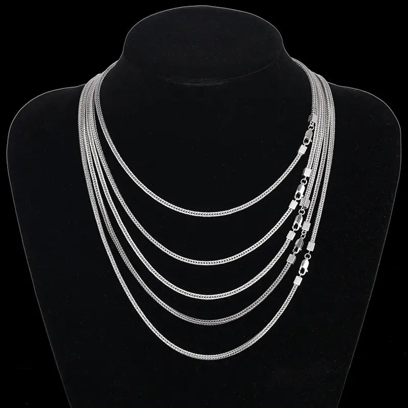 S925 Silver Franco Foxtail Chain