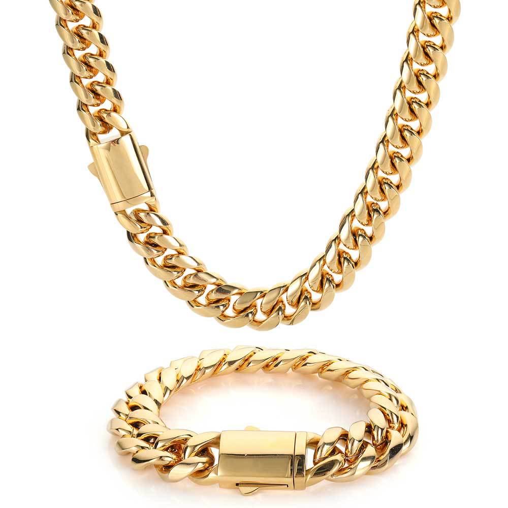 18K Spring Buckle Cuba Chain