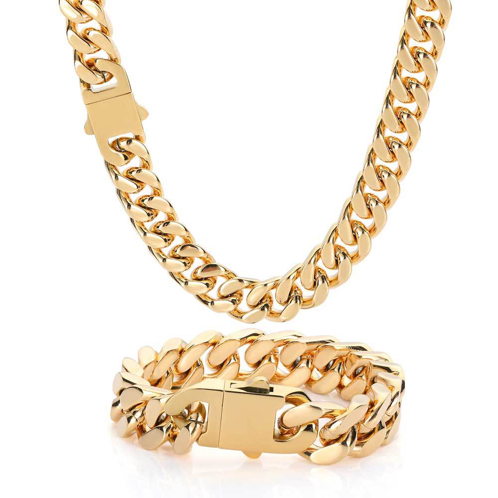 18K Four Side Polished Cuban Chain