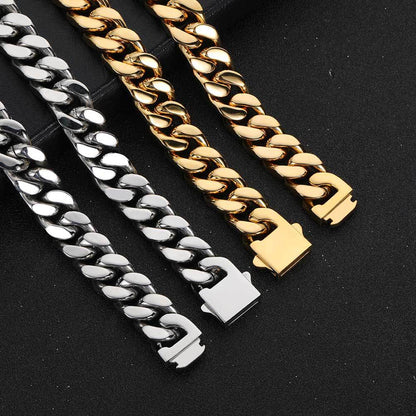 18K Four Side Polished Cuban Chain