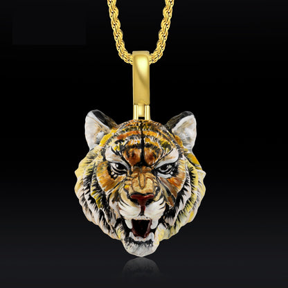 Tiger Enamel Pendant