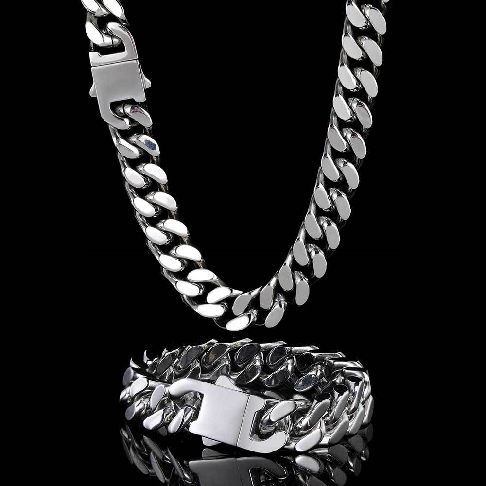 18K Four Side Polished Cuban Chain