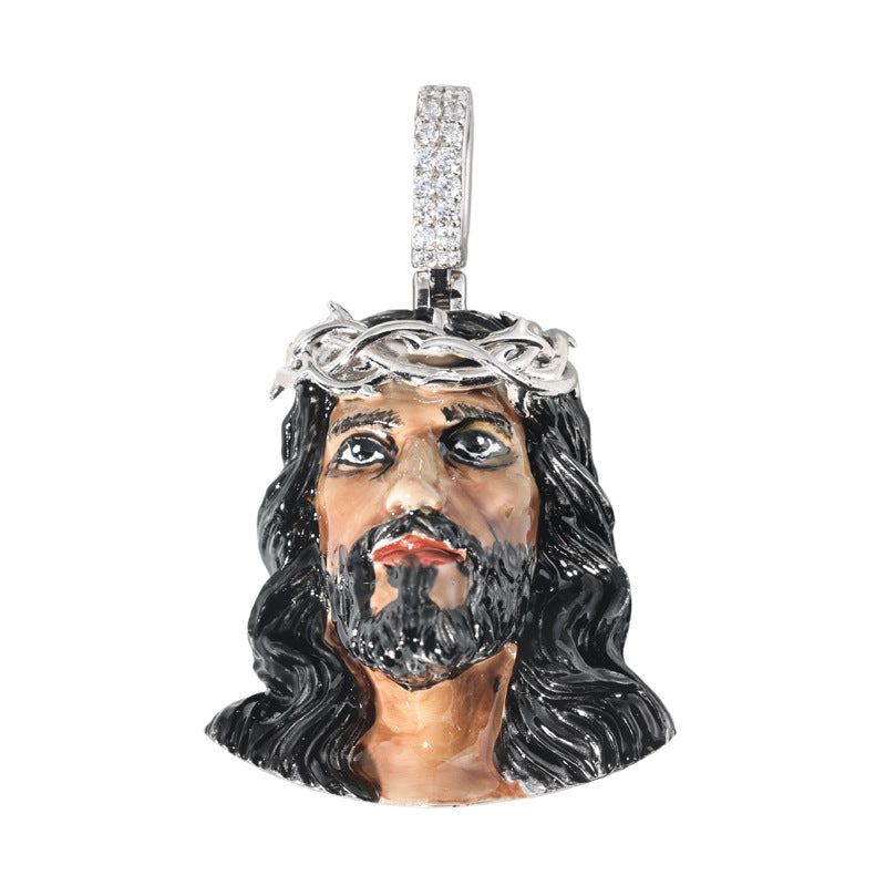 Jesus Crown of Thorns Enamel Pendant