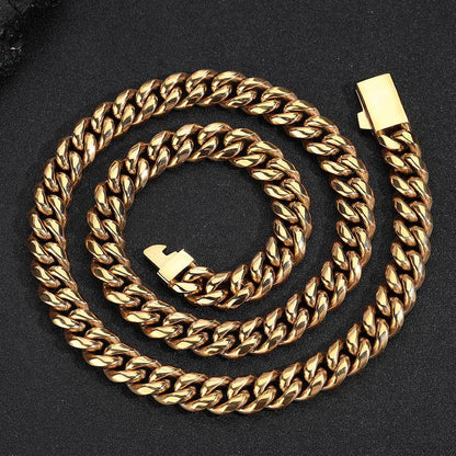 18K Spring Buckle Cuba Chain