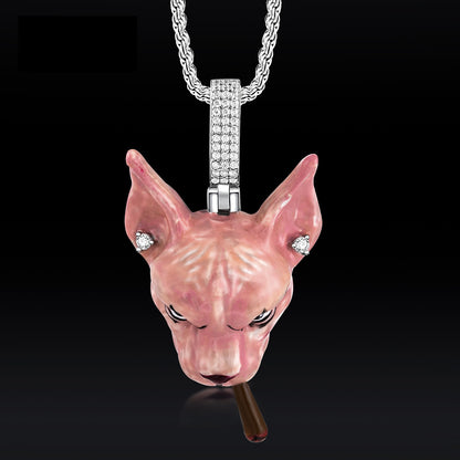 Sphinx Cat Enamel Pendant