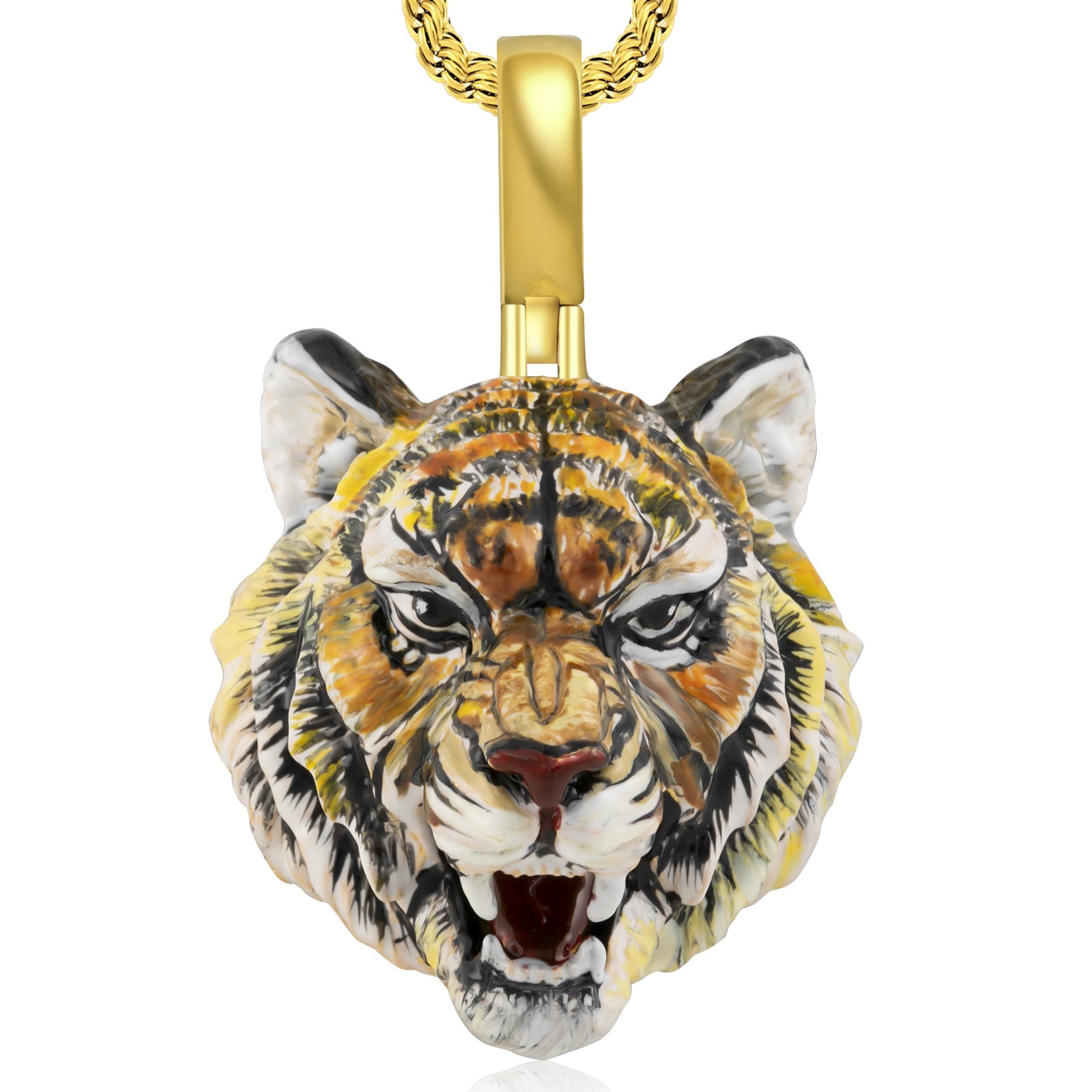 Tiger Enamel Pendant