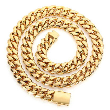 18K Spring Buckle Cuba Chain