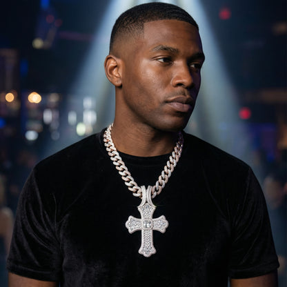 Iced-Out Cross Pendant