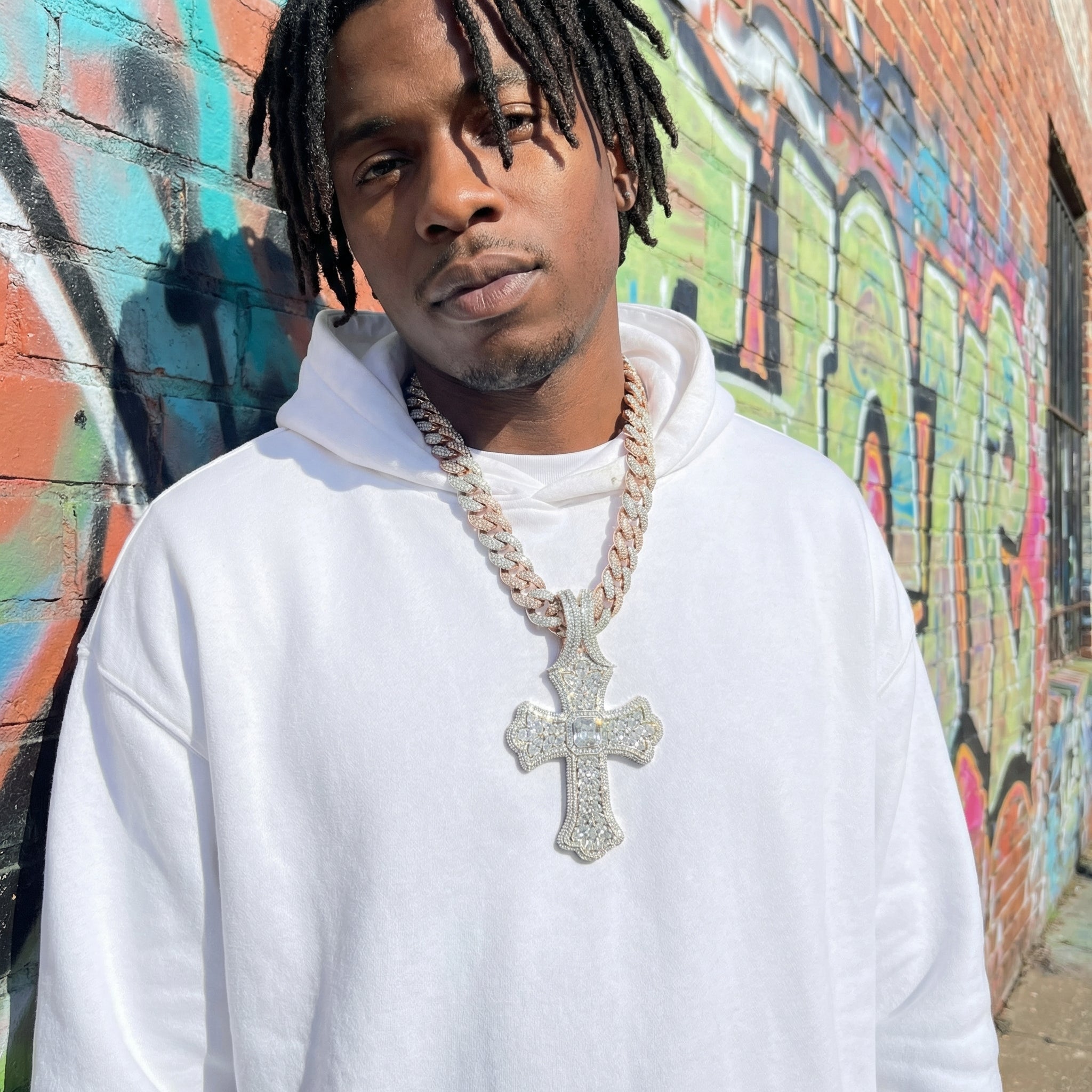 Iced-Out Cross Pendant