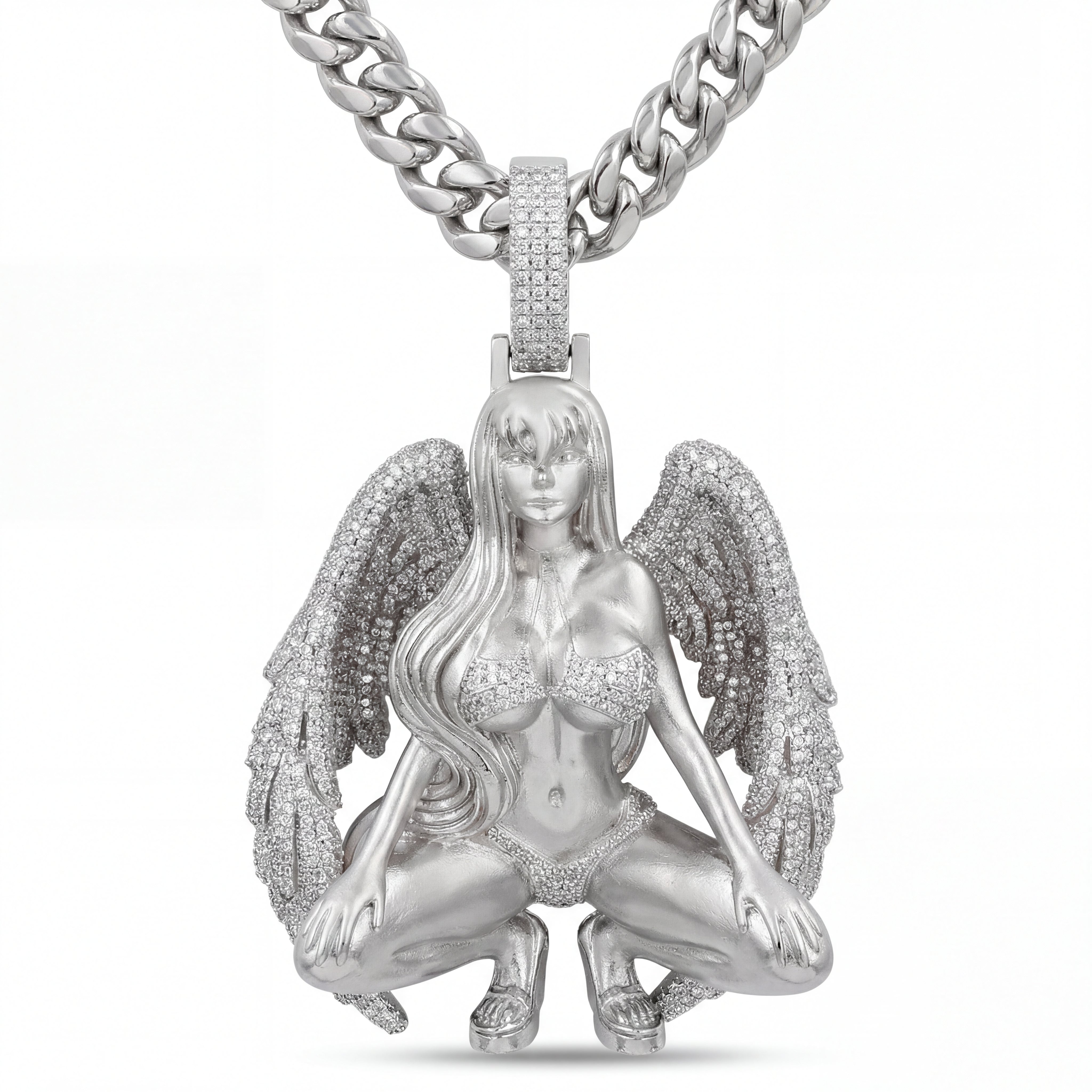 Iced-out Angel Pendant