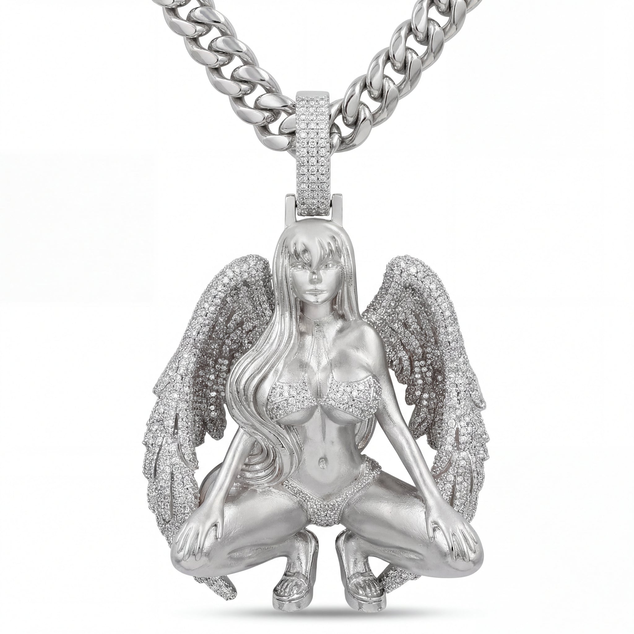 Iced-out Angel Pendant