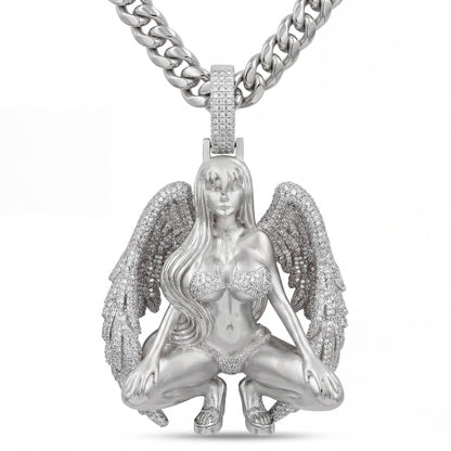 Iced-out Angel Pendant