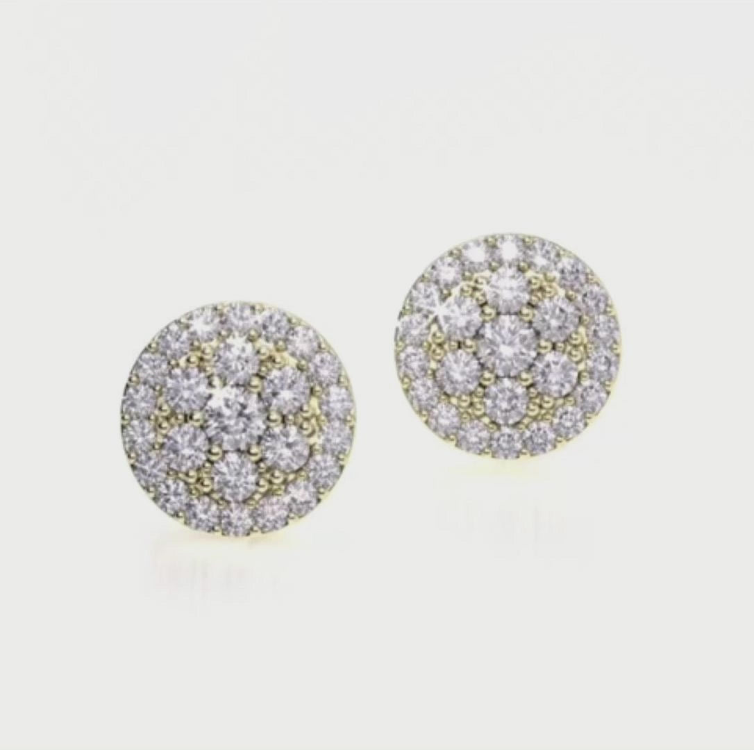 S925 Silver Moissanite  Hola Cluster Stud Earrings